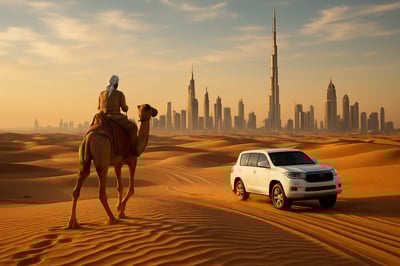 Dubai skyline and desert adventure